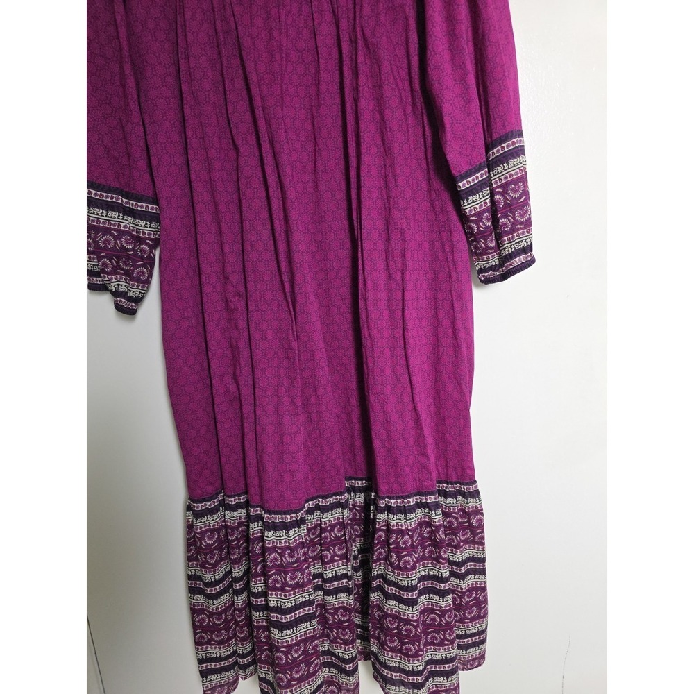 Anna Sui Womens Long Sleeve Print Dress Purple Size S Casual Lightweight - Picture 8 of 10
